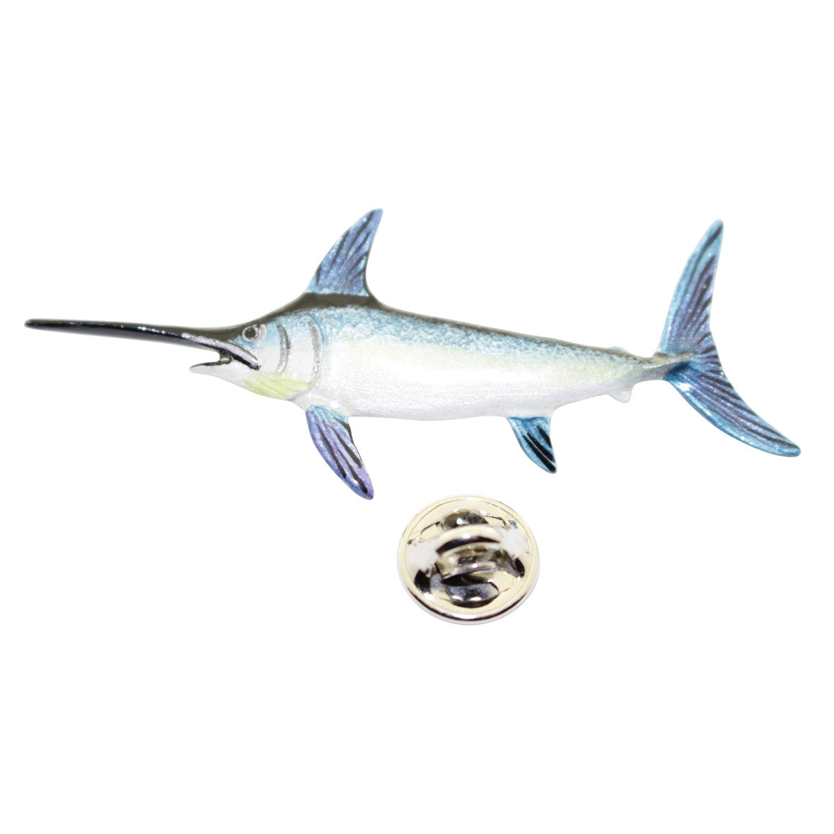 Swordfish Pin ~ Hand Painted ~ Lapel Pin ~ Hand Painted Lapel Pin ~ Sarah's Treats & Treasures